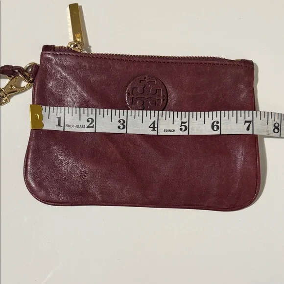 Tory Burch Dark Red Leather Wristlet - Picture 11 of 16